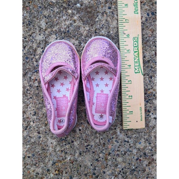 Converse One Star Pink Size 6 Toddler Mary Jane Sequin NWOT - Picture 2 of 9